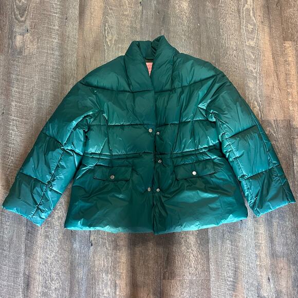 J. Crew Alps puffer jacket with PrimaLoft Sz XL Green Shawl Collar Nylon - Picture 2 of 8